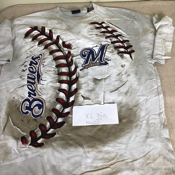 Blue Liquid big and tall Bravers tee shirt Size LTall - Picture 6 of 6